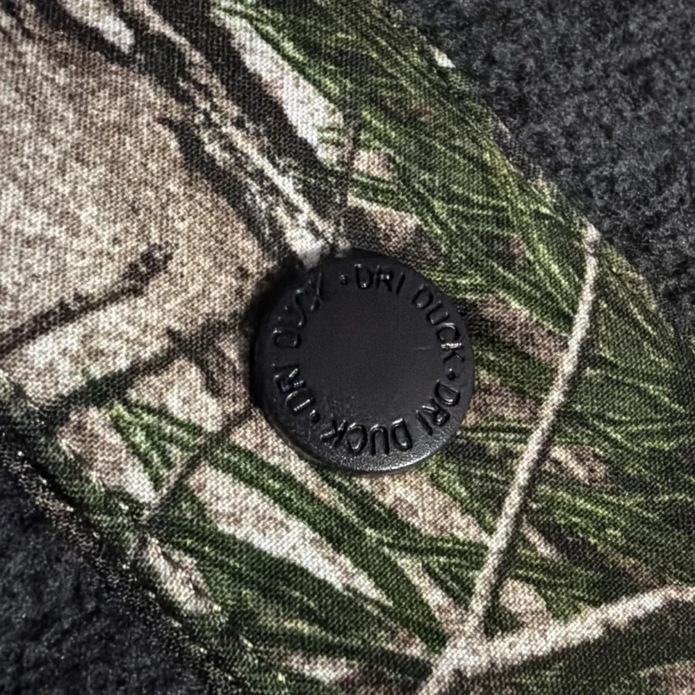 Dri-Duck Denali Fleece Pullover Mens XL Gray Camo 1/4 Snap Sweatshirt 7352